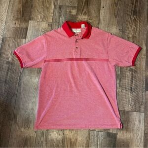 Consensus Red 3 Button Polo Collar Short Sleeves Men's Size L EUC